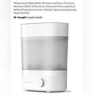 Philips AVENT SCF293 Electric Steam Bottle Sterilizer With Dryer - White EUC